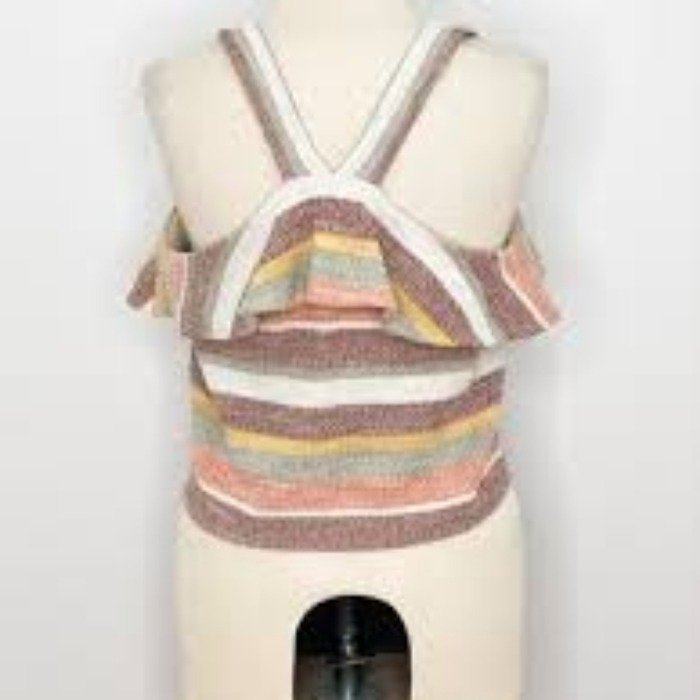 Madewell Texture & Thread Cropped Ruffle Tank - Picture 3 of 7